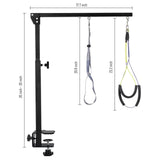 Dog Grooming Arm with Metal Clamp - Adjustable Portable Dog Grooming Table Arm for Table with 1 Loop Noose & Two No Sit Haunch Holder,Grooming Restraint for Small Medium Dogs JWPC