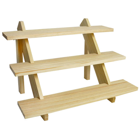 Auroal 3 Tier Earring Display Stands For Selling, Retail Display Riser Earring, Ring Holder Stand, Removable Countertop Small Merchandise Display Stand, for Figures,Cupcake, Photo (Wood color) Auroal
