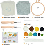 Mefatus Punch Needle Kit for Beginners Adults Kids Easy Punch Needle Embroidery Kit Tool Threader Fabric Hoop Yarn Rug Tufting Coaster Art and Crafts Mefatus