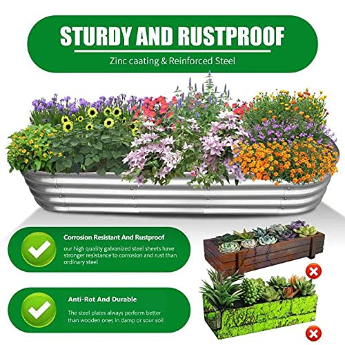 6 ft x 2 ft Raised Garden Bed Metal Elevated Planter for Vegetable Flower Herb (2pk) Yararday