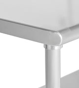 Kratos Stainless Steel Kitchen Prep Table 72"x24" with Undershelf, NSF Worktable for Restaurants - 18ga/430SS (28W-008) Kratos