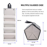 Kenpal Sunglasses Storage Organizer Holder Foldable Travel Case with 5 Slot Compartments for Multiple Glasses (Black) Kenpal