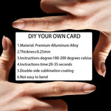 100PCS Sublimation Metal Business Cards 3.4 x 2.1 x 0.01 Inch Blank Sublimation Metal Name Card for Color UV Print (0.25mm) Jolbndcv