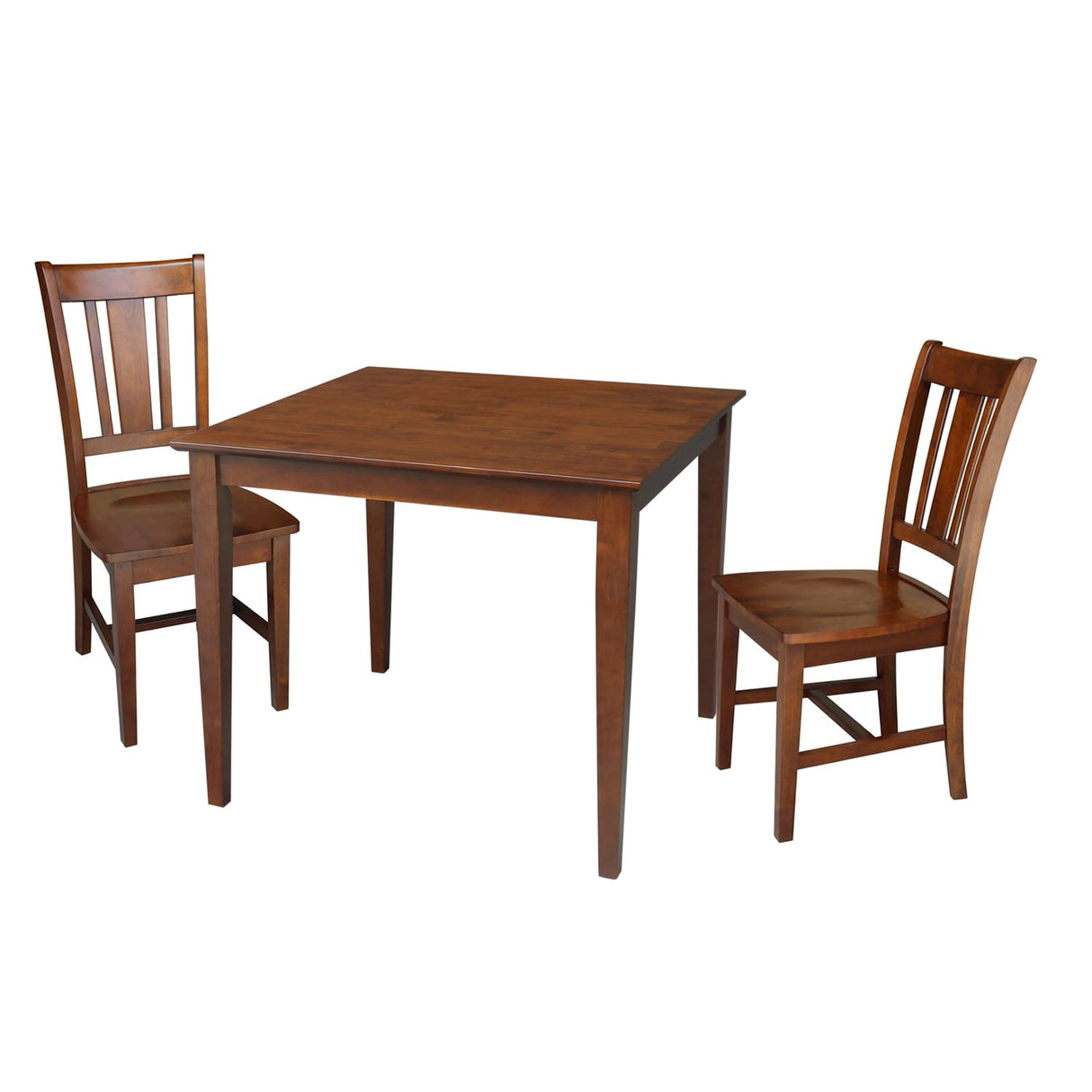 International Concepts 36x36 2 Chairs in Espresso Dining Table IC International Concepts