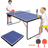 SculPong Ping Pong Table Foldable 4.5FT Table Tennis Table for Indoor Outdoor with with Net, Table Tennis Paddles and Balls SculPong