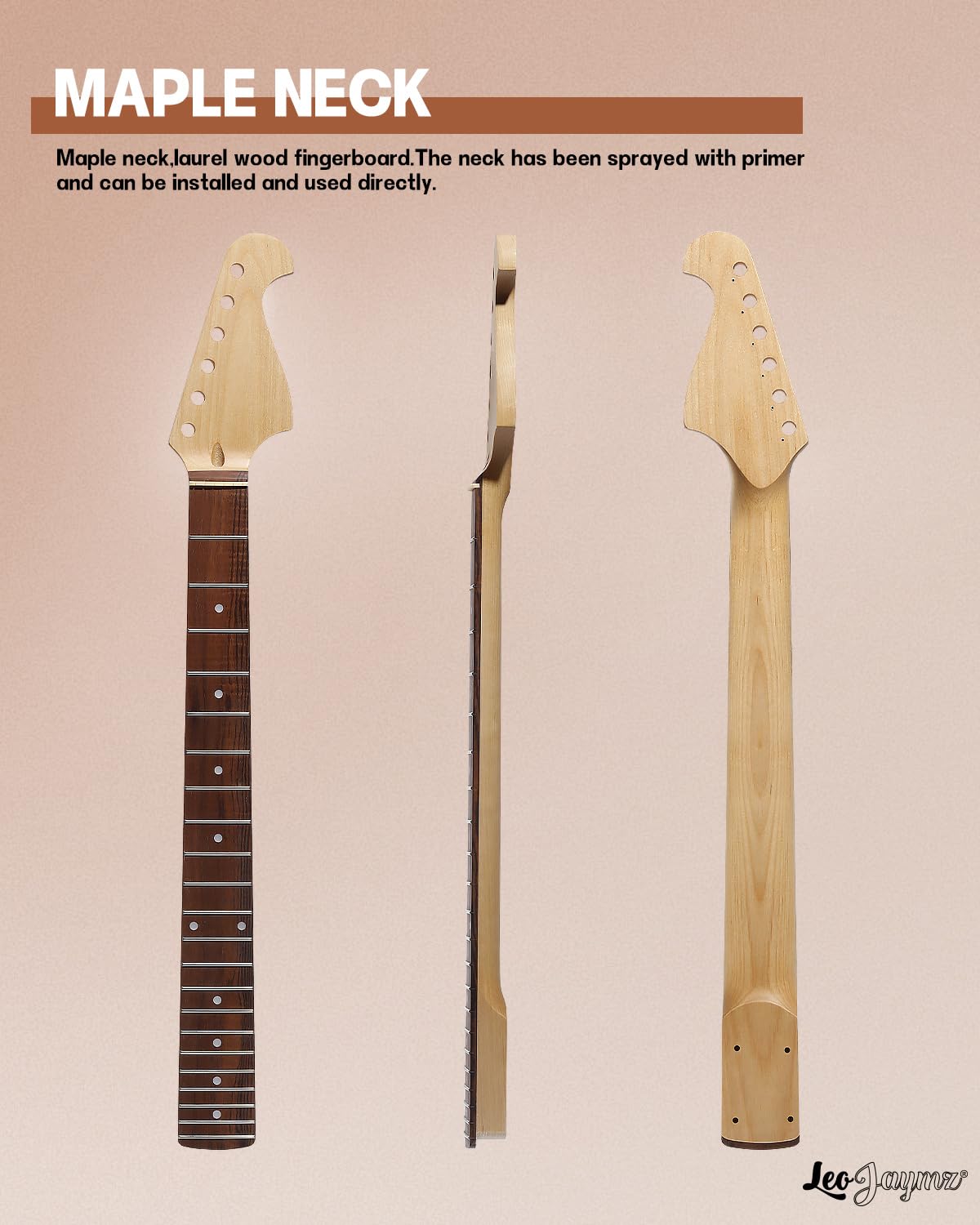 Leo Jaymz DIY ST Style Electric Guitar Kits,Spray-painted Mahogany Body,Laurel Wood Fingerboard and Maple Neck, including all Components (ST-Sonic Blue) Leo Jaymz