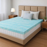 3 Inch Mattress Topper Full, Gel Memory Foam Infused Bed Toppers, Ventilated Soft Mattress Pads for Pressure Relief, CertiPUR-US Certified, Blue SMUG