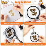 WATINC 10Pcs Embroidery Kit for Kids Stamped Cross Stitch, DIY Key Chain with Puppy Patterns Needlepoint Starter Kits, Craft Supplies for Beginners Children Adults Schoolbag Charms Ornaments