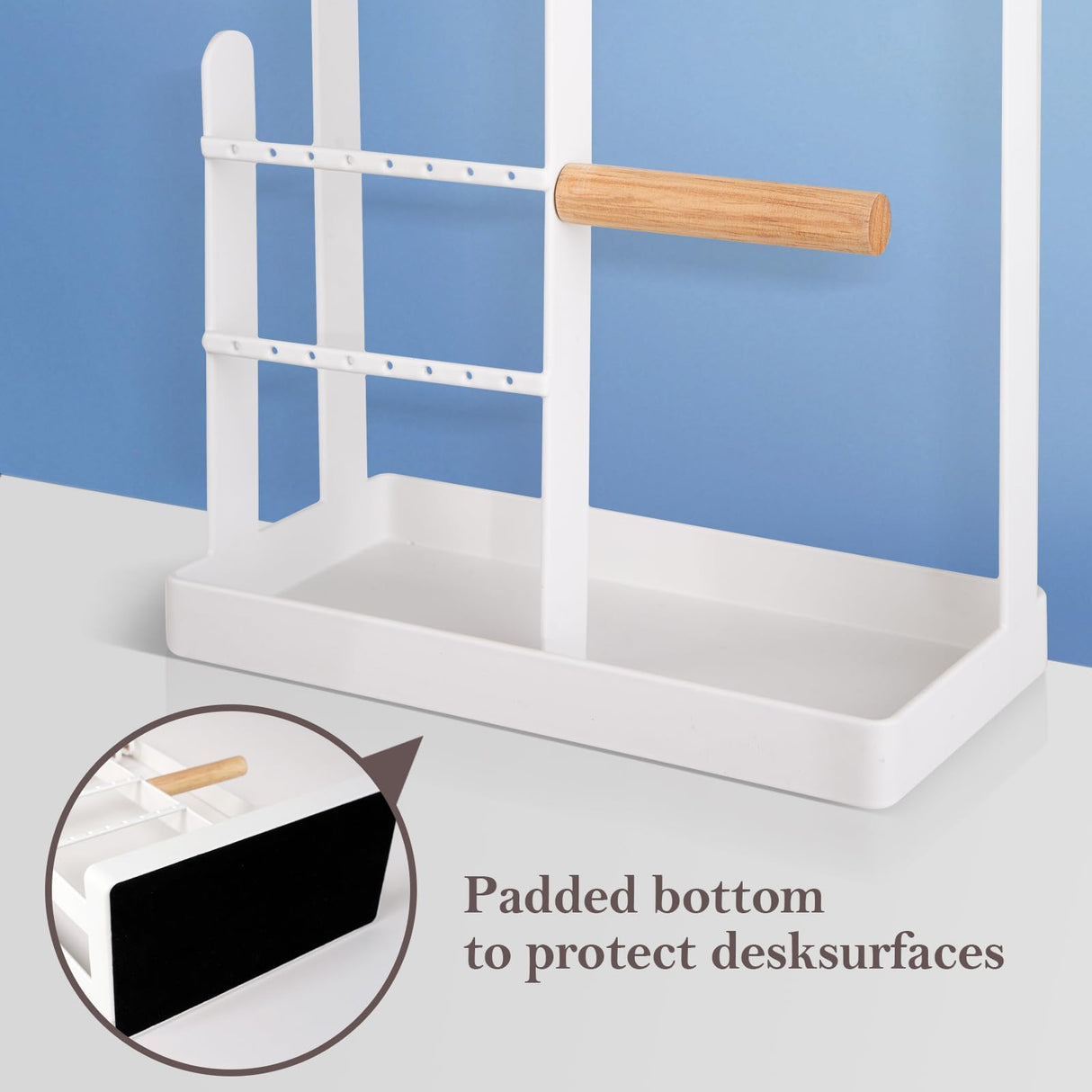 ProCase Jewelry Organizer Stand Necklace Holder, 4-Tier Tower Rack with Earring Tray, 10 Hooks Necklaces Hanging Small Jewelry Display Storage Tree for Bracelets Rings Watches -White ProCase