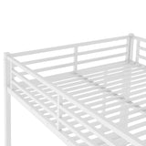 Queen over Queen Bunk Bed, Metal Bunk Bed with High Guardrail and Built-in Ladder, Heavy-Duty Queen Bunk Bed Frame for Kids,Teens, Adults, Metal Slats Support, No Box Spring Needed, White Harper & Bright Designs