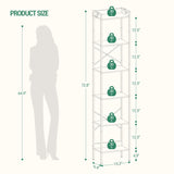 Hzuaneri Bookshelf, Book Shelf, Industrial Bookcase with 2 Hooks, Coner Shelf Storage Organizer for Home Office, Living Room, Bedroom, Kitchen, 6-Tier Greige BC10705B Hzuaneri