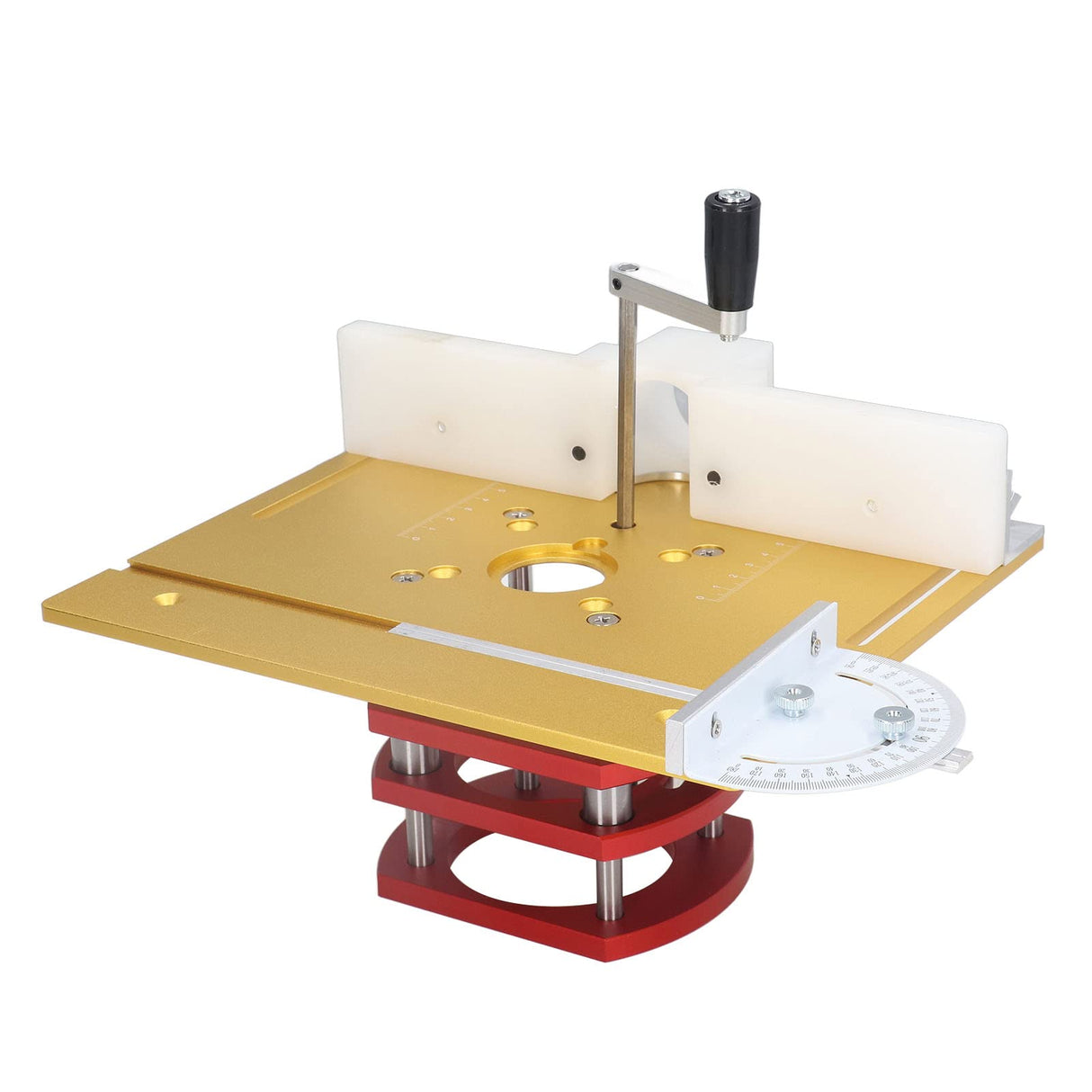 Precision Router Lift Table, Router Lift and Woodworking Router Table Insert Plate Lift Base, Max Lift 51mm Woodworking Engraving DIY Tools for Zooke