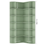 FOTOSOK 74” Tall Corner Bookshelf, 6-Tier Bookshelf and Bookcase with Open Storage, Tall Bookcases Wooden Storage Shelves for Home Office, Thickened Boards for Better Load Bearing, Green FOTOSOK