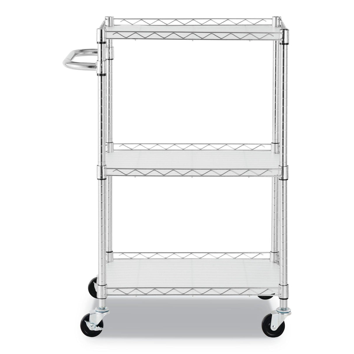 Alera ALESW322416SR 24 in. x 16 in. x 39 in. 450 lbs. Capacity 3-Shelf Wire Cart with Liners - Silver Alera