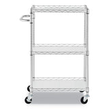 Alera ALESW322416SR 24 in. x 16 in. x 39 in. 450 lbs. Capacity 3-Shelf Wire Cart with Liners - Silver Alera