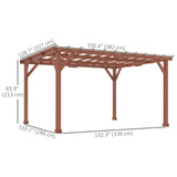 Outsunny 11' x 12.5' Outdoor Wood Pergola with Grape Trellis with Stable Structure for Climbing Plant Support for Patio, Deck, Backyard, Lawn, Brown Outsunny