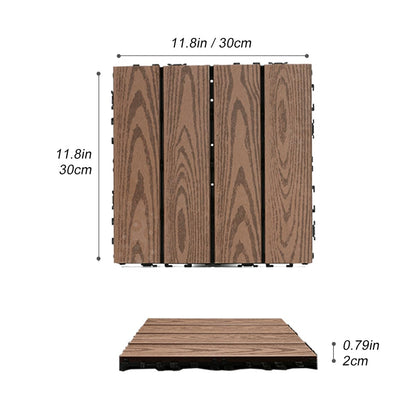 20 sq. ft Interlocking Deck Tiles 20pcs Wood Plastic 12"x12" Interlocking Patio Deck Tiles,Waterproof, Anti-Slip, Weather-Resistant, Ideal for Indoor and Outdoor Use (Light Coffee)