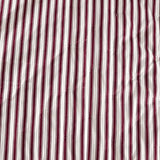 CHIXIN Ticking Stripe Ruffle Skirt Bedspread Queen Size - 30" Long Drop, Shabby Chic Style, Lightweight Bedding Cover, 3 Piece Set, Burgundy Red CHIXIN