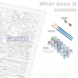 Winter Landscape Paint by Numbers Kit for Adults - DIY Snowy Park Path with Lanterns Painting on Canvas 16x20 Inches, Acrylic Paint Set, Suitable for Beginners, Art for Home Decoration or Gifts DecorFriday