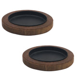 Candle Holder: Rustic Round Wooden Candle Tray for Cozy Home Farmhouse Decor, Set of 2 (Brown) QUALEONA