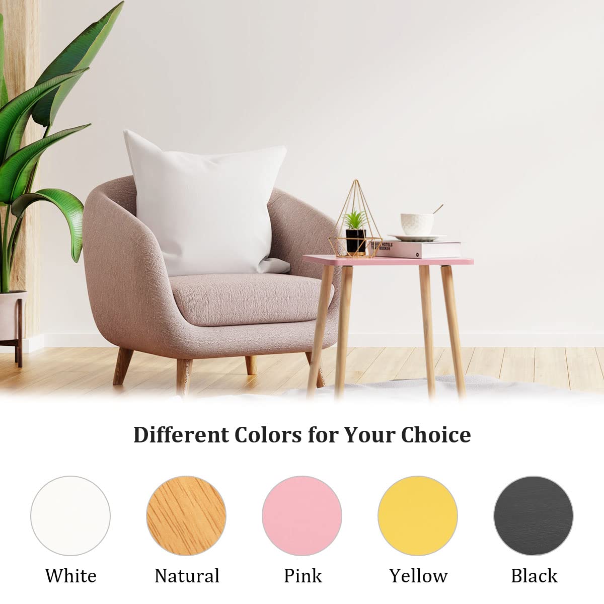 FORAOFUR Side Table, Small End Table Accent Table Living Room Bedroom Balcony Office, Modern Side Table Bedside Table Home Decor, Easy Assembly FORAOFUR