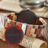 Dentily Customizable Mens Wooden Quartz Watch Inverted Geometric Wood Watch Creative Quartz Hand-Made Wooden Watches Custom Watch for Men, Cus-Q1005 Dentily
