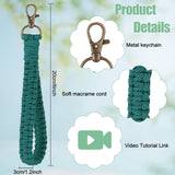 INFUNLY 8 Sets Macrame DIY Wristlet Keychain Kits with Update Instruction Macrame Cord Knotting Kits for Adults Beginners Boho Macrame Keychain Kit Includes Key Rings for Key Gift Macrame Beginners INFUNLY