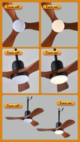 Linher 36"" Outdoor Gazebo Fan with Dimmable Light and Memory Remote, Plug-In Wet Rated Outdoor Ceiling Fan, Outdoor Hanging Fan For Gazebo, Patio, Waterproof, Walnut, F235-BK-36in Linher