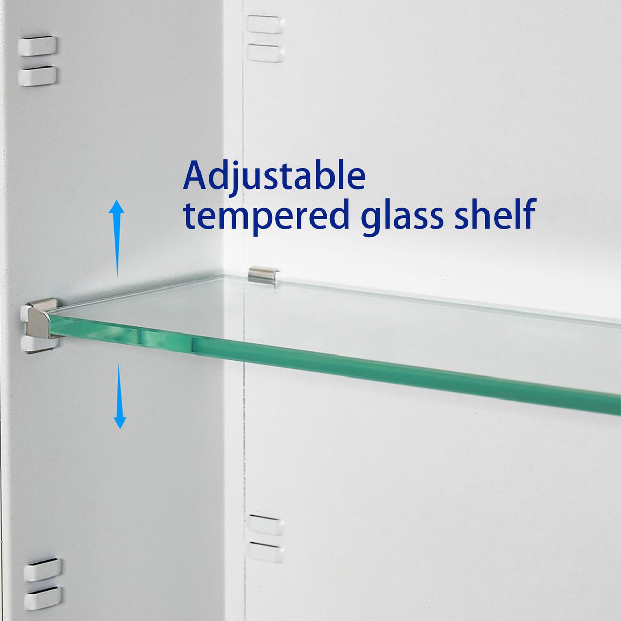 IDYLLOR Bathroom Medicine Cabinet with Beveled Edge Mirrored Door 14 x 18 inch, Recessed or Surface Mount, with Adjustable Glass Shelves IDYLLOR