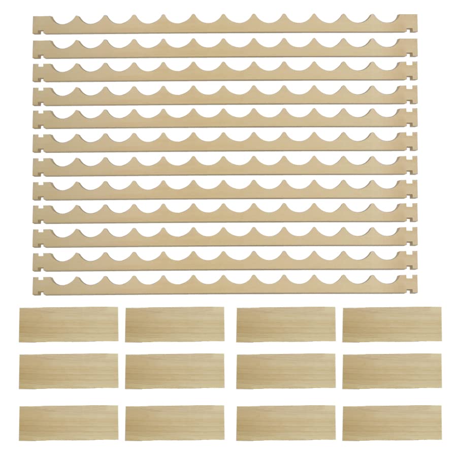 F2C Wood 72-Bottle Stackable Modular Wine Rack Wood Wine Cabinet Free standing Wine Storage Organizer Display Shelf Wine Bottle Holder Kitchen Decor Classic Style, Wobble Free F2C