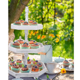 3 Tiered Serving Tray Wooden Farmhouse Decorative Tray, 3 Tier Tray for The Coffee Table, Kitchen Rustic Dinning Tiered Tray, Home Decor Tray, Three Tier Tray Cupcake Stand Display Tray MRPAPA