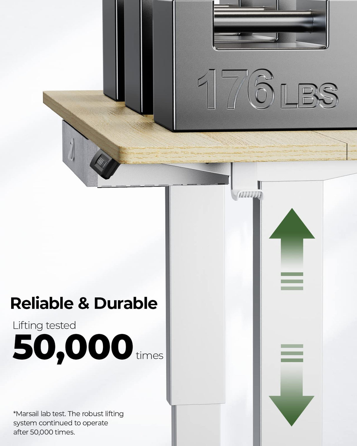 Marsail Standing Desk with Drawer, 48x24 Inch Adjustable Height Standing Desk, Electric Stand up Desk, Sit Stand Home Office Desk, Ergonomic Workstation for Home Office Computer Gaming Desk Maple Marsail