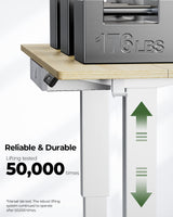 Marsail Standing Desk with Drawer, 48x24 Inch Adjustable Height Standing Desk, Electric Stand up Desk, Sit Stand Home Office Desk, Ergonomic Workstation for Home Office Computer Gaming Desk Maple Marsail