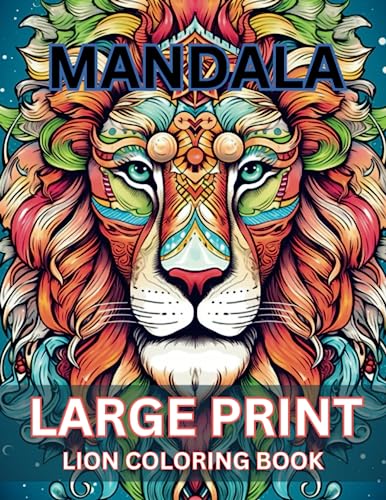 Mandala Lion Coloring Book For Adult And Kids: 20 Mandala Style Lion Coloring Book Majosta