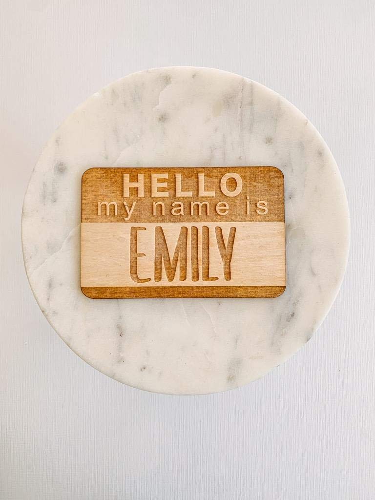 Custom Baby Name Sign Hospital Welcome 3D Hello Name Announcement Plaque Laser Cut Wood Photo Prop Sign Design Trendy - WoodArtSupply