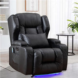 SAMERY Power Recliner Chair with Massage & Heating, Comfy Sleeper Chair Sofa Electric Recliners Home Theater Seat for Living Room with Cup Holders/USB Ports/LED Light/Lumbar Pillow/Remote Control SAMERY