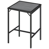 LZRS Outdoor Bar Table – 23.6" Square Heavy-Duty Steel Frame with Weather-Resistant HDPS Top,Durable Patio Bar Table for Garden, Balcony, Poolside, Grey LZRS