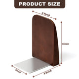 Bookends for Heavy Books with Non-Slip Pads, Handmade Walnut Decorative Shelves for Home/Office Decor, 2 Pcs Alyoen