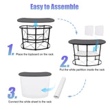 51" Portable Trade Show Counter Curved Pop Up Table Podium Salon Display Booth Corrugated Sidewalls Reception Desk Speech Stand for Checkout Exhibition Promotion Retail PalaUha