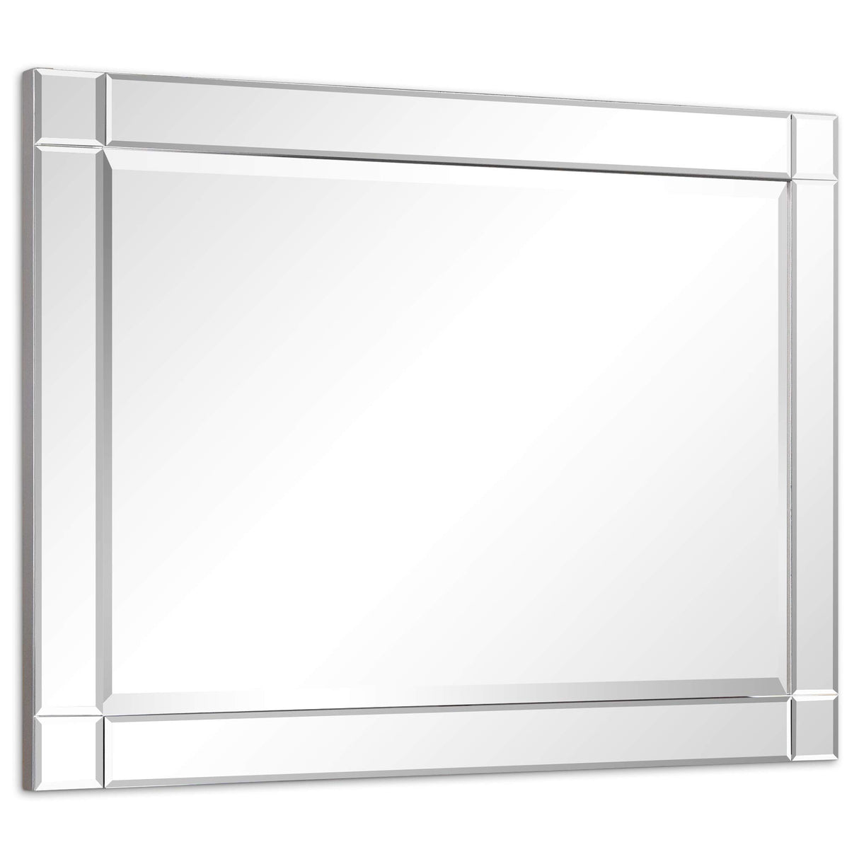 Empire Art Direct MOM-20025C-3040 Modern Squared Corner Rectangle Wall Mirror for Vanity & Bathroom Solid Wood Frame, 1"-Beveled Center, Ready to Hang, 30" x 40", Clear Empire Art Direct