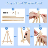 Bowetile Framed Paint by Numbers for Adults Beginners with Wooden Easel, Flowers Lotus Adults' Paint-by-Number Kits on Canvas, Easy DIY Acrylic Number Painting for Home Decor Birthday Gifts, 8x12in Bowetile