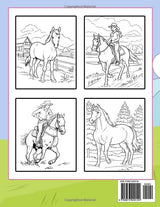 Horses Coloring Book: 40 Relaxing Horse Scenes For Kids, Teens, and Adults WoodArtSupply