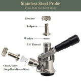 Keg Coupler, Sankey D Tap with 304 Stainless Steel Probe, Keg Coupler D System with Black Handle & Hose Clamp, D Style,Sankey D Tap for 5/16" ID Hose JANSAMN