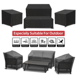 Patio Furniture Covers, 4 Piece Heavy Duty Waterproof Outdoor Furniture Cover with Windproof Buckle Strap, Rattan Wicker Patio Furniture Set Cover for Chair Sofa Black (Black, X-Large) CKCLUB