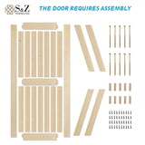 S&Z® 42 in. x 84 in. Barn Door, 20-60in Unfinished British Brace Barn Door/Modern Style/Solid Wood/Sliding Door/Simple Assembly is Required (42 in) S&Z TOPHAND