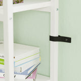 IRONCK Bookshelves and Bookcases 6-Shelf Etagere Bookcase, Industrial Open Display Shelves Geometric Bookcase with Sturdy Metal Frame，Industrial White IRONCK