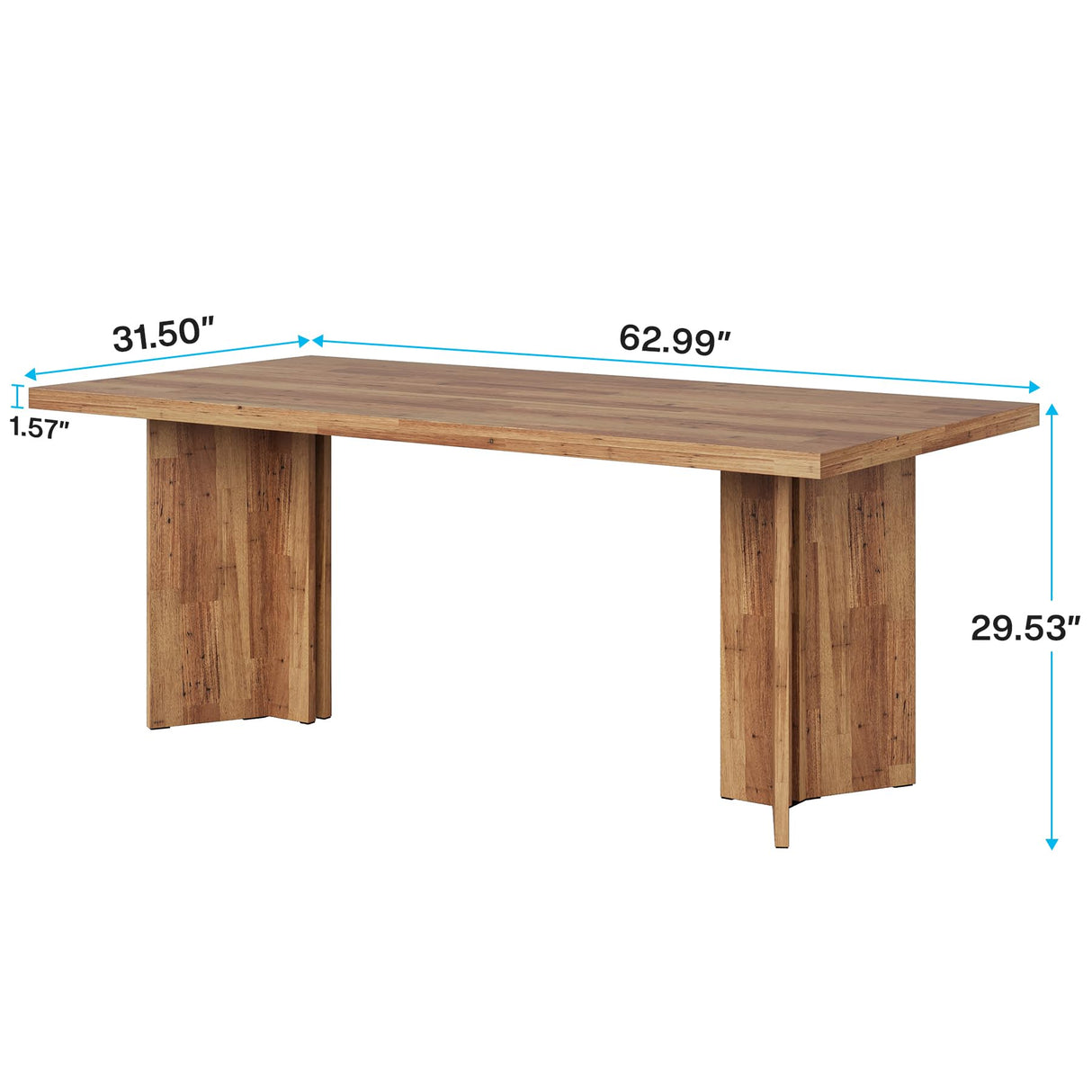 Tribesigns 63-inch Dining Table for 4-6, Farmhouse Kitchen Table with Large Tabletop, Rectangular Dinner Eating Table for Dining Room, Living Room, Kitchen Tribesigns