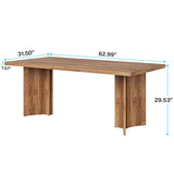 Tribesigns 63-inch Dining Table for 4-6, Farmhouse Kitchen Table with Large Tabletop, Rectangular Dinner Eating Table for Dining Room, Living Room, Kitchen Tribesigns