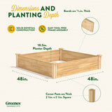 Greenes Fence Original Cedar Raised Garden Bed, 4' x 4' x 10.5" - Made in USA with North American Cedar Greenes Fence