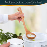 Wooden Ladle For Soup - 2 Pack Wooden Soup Spoons Bamboo Ladle Wooden Serving Spoons Olive Wood Ladle Soup Ladel For Cooking Wood Utensils Set Large Ladle With Long Handle Teak Kitchen Utensils HYQO